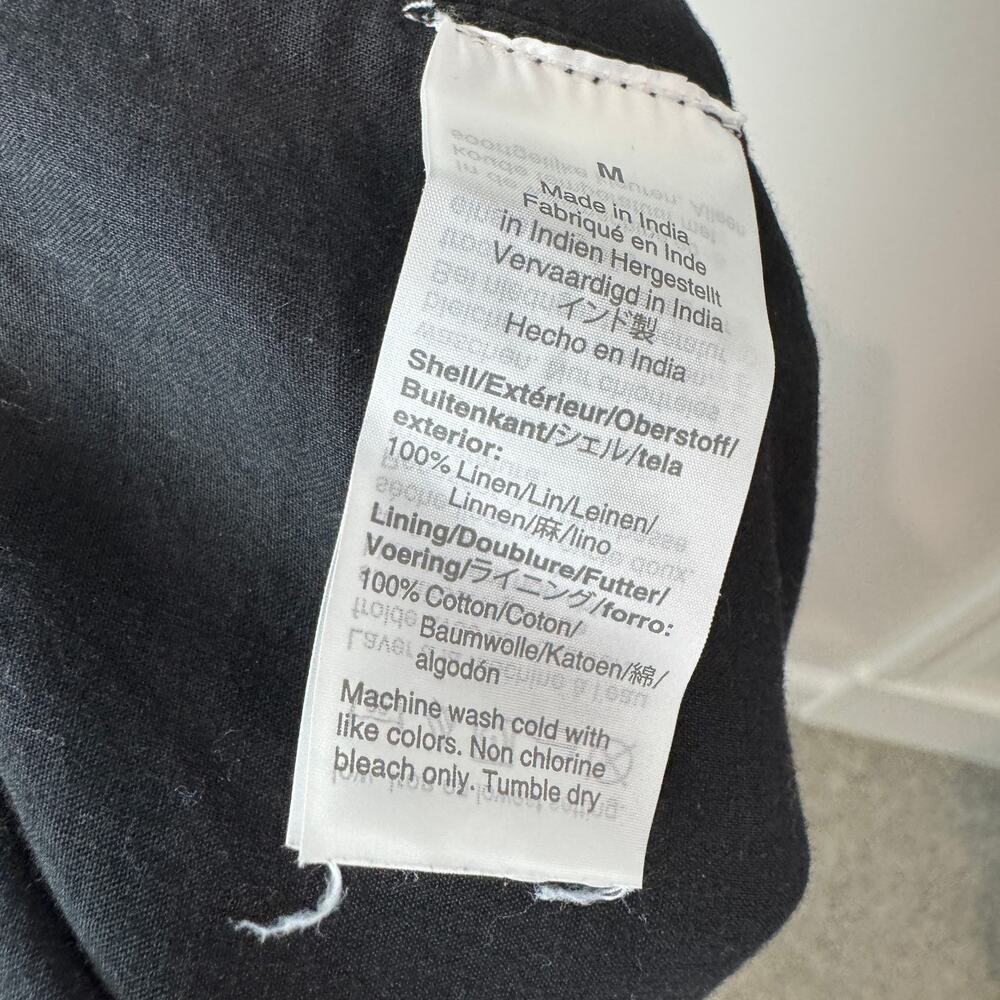 J. Crew Women's 100% Black Linen Pull on Lined Skirt Size Medium - Picture 6 of 6